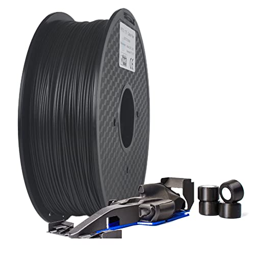 TOPZEAL Kohlefaser Gefüllt PETG Filament 1.75mm, PETG-CF Schwarz Filament, Maßgenauigkeit +/- 0.05mm, 1KG (2.2LBS) Spule für 3D Drucker