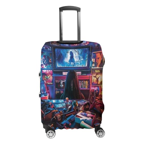 Female Ghost Horror Movie Travel Suitcase Protector Luggage Cover Protective Washable Anti-scratch Baggage Cover4