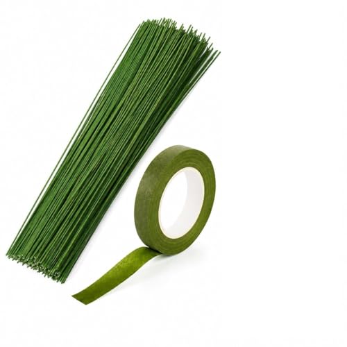 Alambre floral para arreglos florales y manualidades con cinta verde