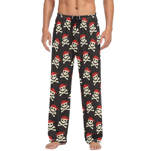 Men's Pajama Pants Super Soft Pirate Skull Sleep Lounge Pants Pjs Bottoms with Pockets