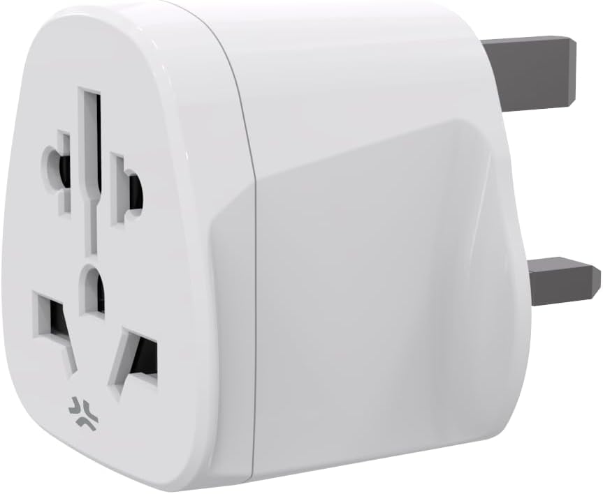 Celly, Adattatore Universale Da Viaggio, Con Presa UK, Facile da Trasportare, Con Funzione Safety Shutter, Compatto e Leggero