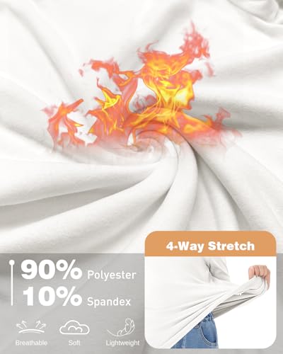 WOWENY Thermoshirt Kinder Langarm Thermo Unterhemd Warm Unisex Rollkragenpullover Mädchen Rollkragenshirt Jungen Winter Ski (Weiß, 7-8 Jahre)