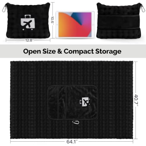 Black Airplane Travel Blanket - image 4