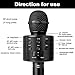 Wireless Bluetooth Karaoke Microphone Portable Handheld Mic Speaker 3-in-1 for All Smartphones Gifts Black
