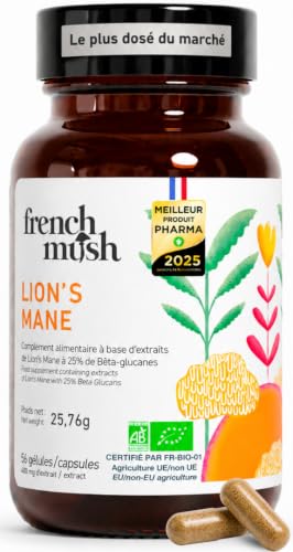 French Mush Lions Mane Bio Hericium Crinière de Lion - 56 Gélules