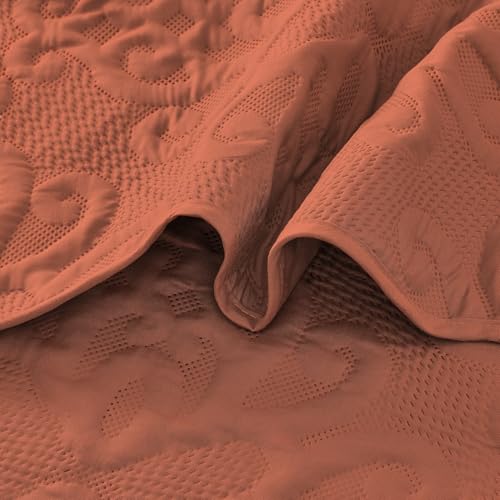 Image of Kingnex Oversized King Bedspreads 128x120 Baked Clay