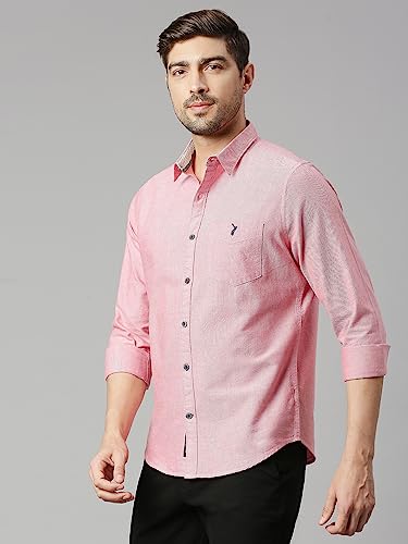 Image of Thomas Scott Men Premium Slim Fit Solid Cotton Twill Full Sleeve Shirt
