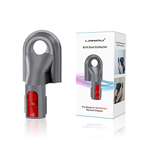 LANMU Drill Dust Collector Attachment for Dyson V11 V10 V8 V7 Vacuum Cleaner, Dust Sucker Accessories, No More Dust Messes When Drilling Holes