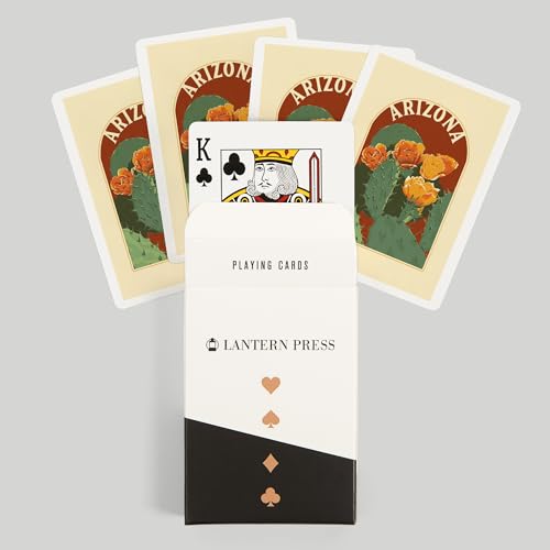 Arizona, Prickly Pear Cactus, Naipes Poker 52 cartas miniatura 6