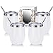 Zonegrace 4 Sets 12 oz Stainless Steel Stemless Wine Glass/Mug, Unbreakable Double Wall Vacuum Insulated thermal White Wine Tumbler with Lids for Wine, Coffee, Including 4 Straws