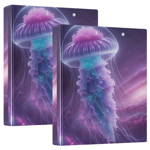 Classeur 3 anneaux de 3,8 cm robuste avec motif méduse violette de qualité supérieure