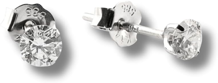Pompeii 1/3 Ct TW Small Diamond Studs 14k White Gold Lab Grown - Size Small (EF,VS)
