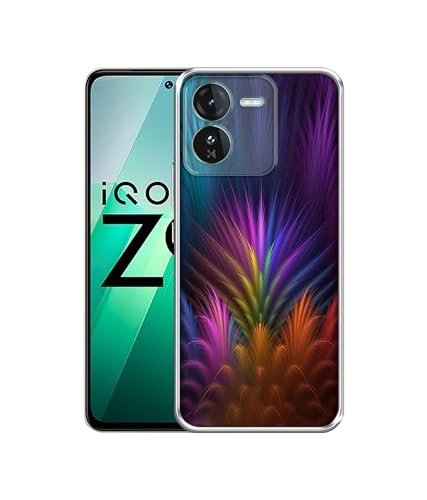 Image of Casotec Multicoloured Design Printed Silicon Soft TPU Back Case Cover for iQOO Z9 5G