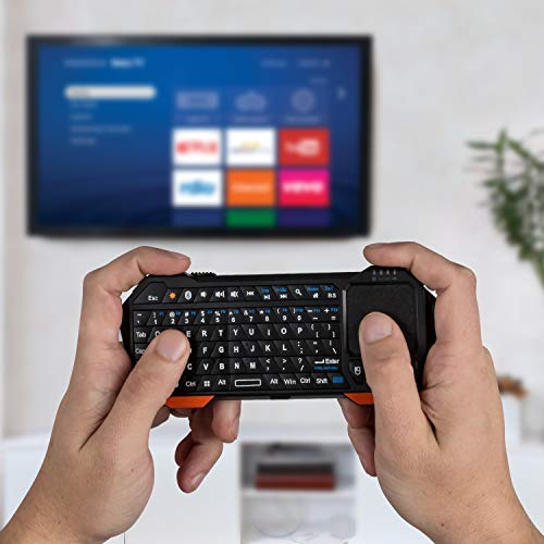 Fosmon Mini Bluetooth Keyboard (Qwerty Keypad), Wireless Portable Lightweight With Built-In Touchpad, Compatible With Apple Tv, Ps4, Htpc/Iptvvr Glasses, Smartphones And More #TOP1