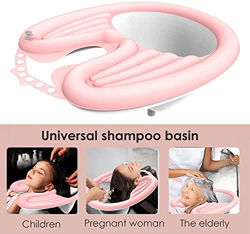 Image of Marrone Polyvinyl Chloride Portable Hair Shampoo Matt Basin, Foldable Mobile Shampoo Bowl Hair Washing Sink Rinse Tray,Wash Bowl Household for Pregnant, Elderly