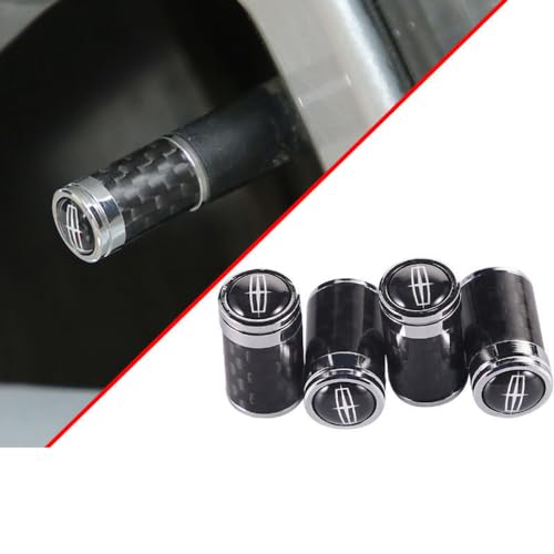 OscitY 4 Pcs Auto Aluminum alloy Tyre Valve Caps, For Lincoln Adventurer Aviator Navigator MKZ Navigator Continental MKC MKX Tire Leak-Proof Dust Corrosion Resistant Car Protection Accessories
