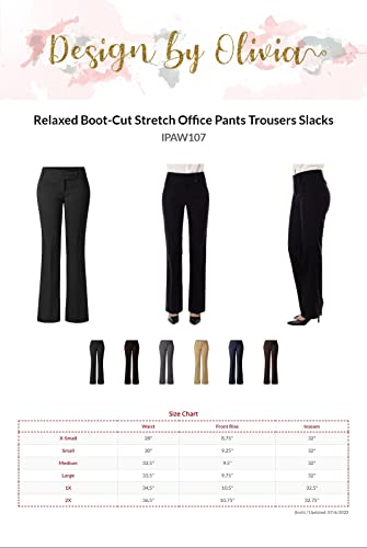 Design By Olivia Women's High Stretch Comfy Millennium Bootcut Dress Pants Black S #TOP5
