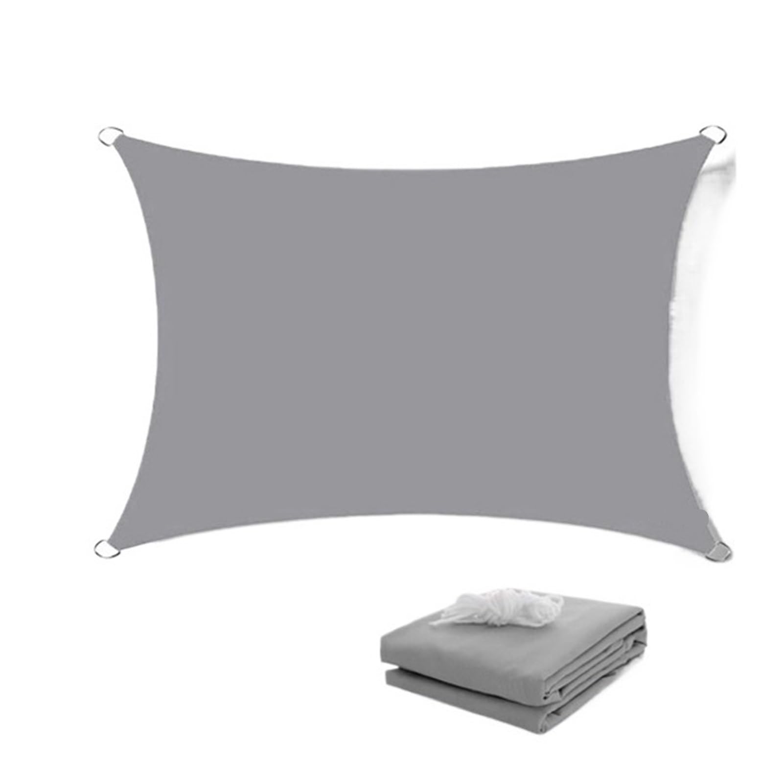 Voile d'ombrage rectangulaire beige pour abriter la piscine et la terrasse