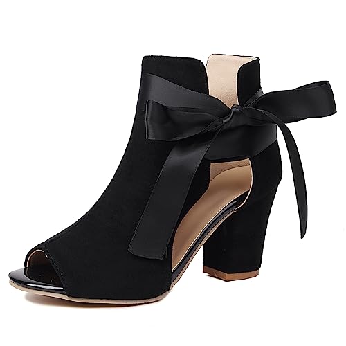 Sandales spartiates femme vintage à talon carré confortable et bout ouvert peep toe chic