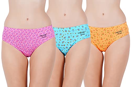 Image of Pride Apparel Womens Brief Cotton Soft Fabric Multi Colors Ladies Panty Innerwear Panties Combo Set (Pack of 3)