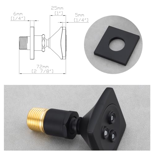 ZCERA 4PCS Square Shower Body Spray Jets Heads, Matte Black Brass Shower Body Sprayer, 360° Rotatable Shower Side Wall Sprayer Head Jets, High Pressure Massage Spa Jet, NPT 1/2” - Thumbnail 5