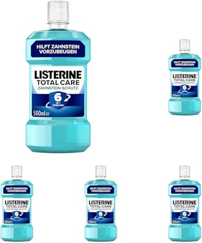 LISTERINE Total Care Zahnstein-Schutz (500 ml), schützende Mundspülung gegen Zahnstein mit 6 in 1 Wirkung, antibakterielles Mundwasser schützt vor Zahnfleischproblemen, bis zu 24h frischer Atem