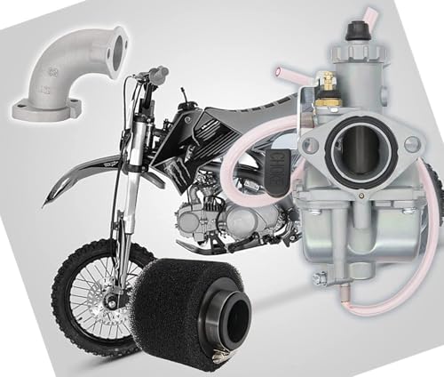 Image of VM22 26mm Carburetor for Pit Dirt Bike 110cc 125cc 140cc Lifan YX Zongshen XR50 CRF70 KLX BBR Apollo DHZ SSR Mikuni Carb with 38mm Air Filter Intake Pipe