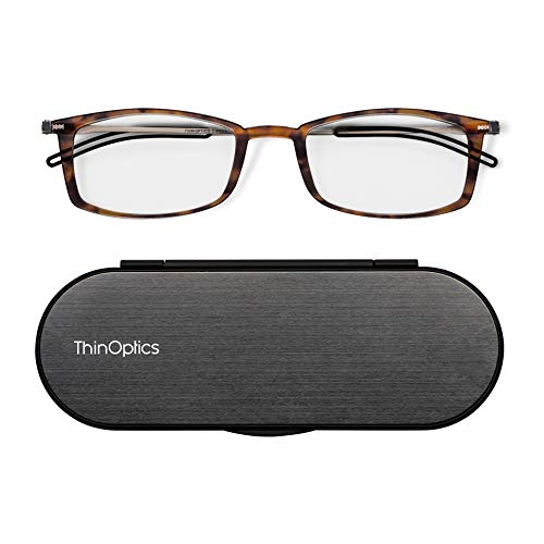 ThinOptics Unisex Adult Glasses Reading, Regular Case / Rectangle Tortoise, 2.00 US by ThinOptics - Image 2