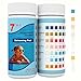 Produktbild 7 IN 1 Pool Teststreifen, 100 Stück Pool Tester,Spa Whirlpool Teststreifen, Wassertester für Pool Gesamthärte, Freies Chlor, Brom, Gesamtchlor und PH-Wert, Pool Ph Tester,Pool Zubehör