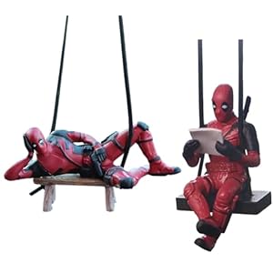 2Pcs Funny Swinging Superhero Car Decoration – Action Character Hanging Ornament for Rearview Mirror – Spring Motion Dashboard Toy for Kids & Adults