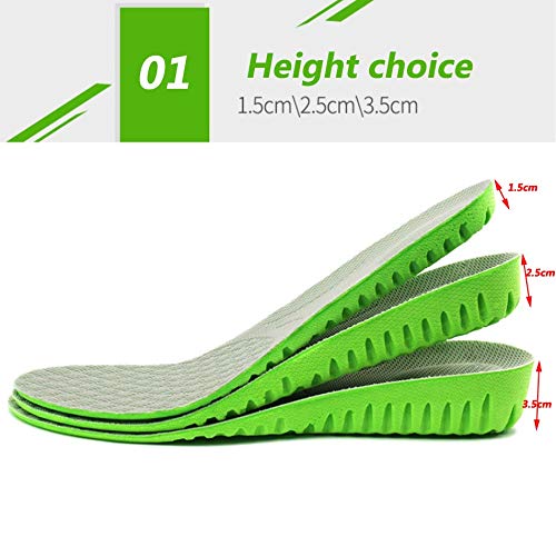 Plantillas elevadoras transpirables para hombre y mujer 3.5cm miniatura 3
