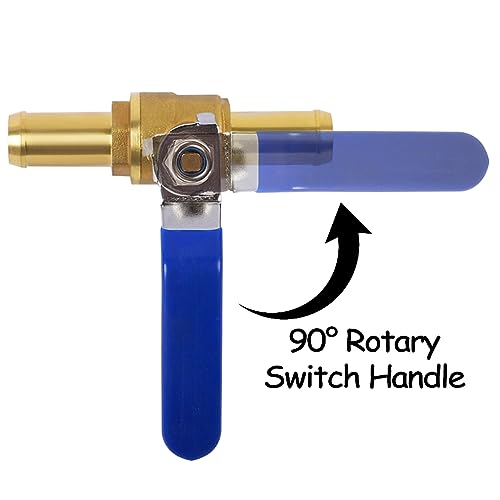 Uenede 0ZM-IDS-01331 Brass 5/8 Inch Heater Control Valve, Car Heater Air Conditioning Ball Valve With 90 Degrees Operation Handle, 5/8 Inch Hose Barb Automotive Heater Water Valve Fittings thumb #2