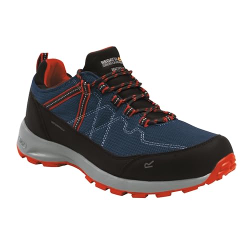 Regatta Men's Walking Hiking Shoe, Moonlight Denim Orange, 12