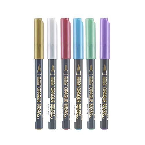 Marvy Uchida Set Opaque Brush Marker, Multiple (4700-6A) #TOP1