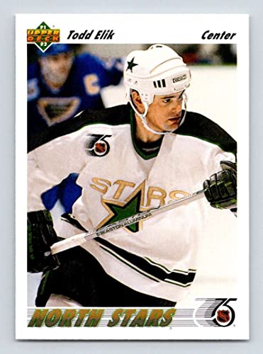 1991-92 Upper Deck Hockey High Series 544 Todd Elik Minnesota North Stars Official NHL Trading Card (Stock Photo Shown, Near Mint or Better Condition)