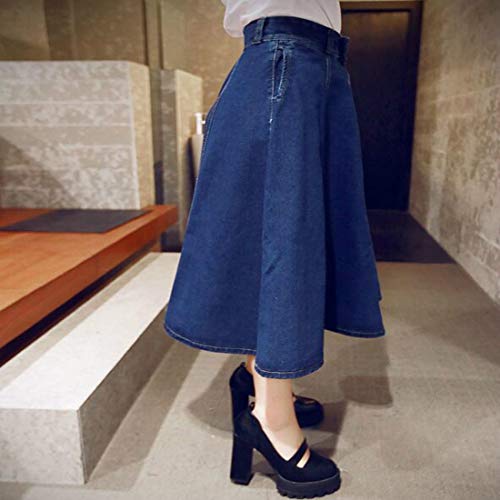 Colygamala Women's Denim A-line Casual Fashion Jeans Long Skirts One-Size2