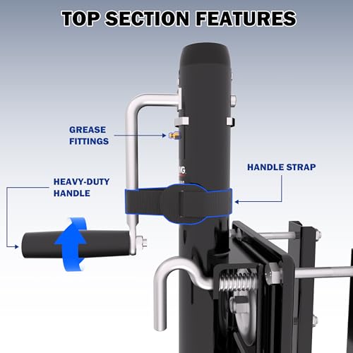 Image of 1200lbs Boat Trailer Jack with Wheel,10 inch Lift, Utility Trailer Jack | Bolt On Tongue Jack for RV, Boat, Trailer and More