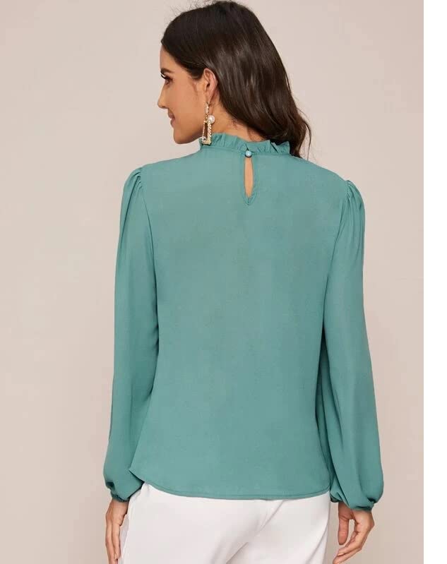 Image of FNOCKS Women's Plain Round Neck Long Sleeve Slip On Cotton Top