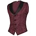 Mens Classic Suit Vest, 2025 Halloween Slim Lapel Floral Jacquard Waistcoat, Medieval Tuxedo Tops Gothic Jackets Wine