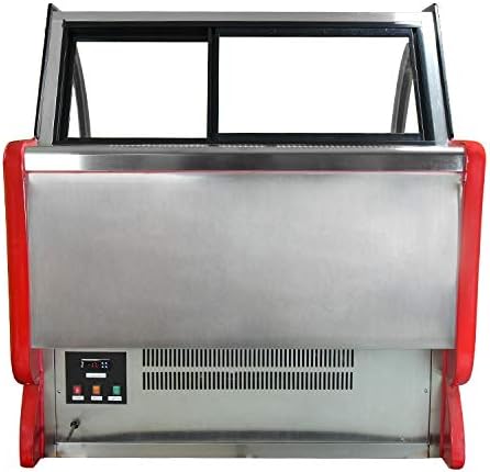 Commercial Hard Ice Cream Showcase with 12 pan, Gelato Display Popsicle Freezer Display Refrigeration Machine with LED Light for Restaurant Bar