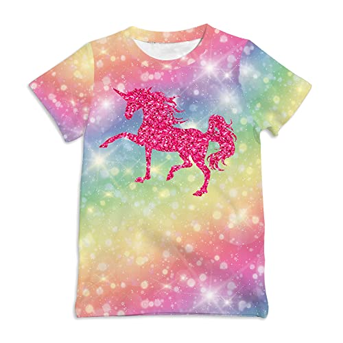 Image of Ainuno Graphic Tees for Boys Girls Kids 7-14Y, Summer Short Sleeve T Shirt Cool 3D Print