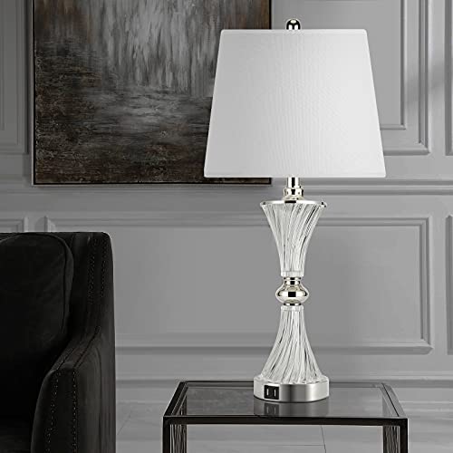 Hamucd Touch Control Table Lamp For Bedrooms 3 Way Dimmable White Drum Shade Modern Bedsides Nightstand Lamp Set Of 2 With 2 Usb Charging Port thumb #7