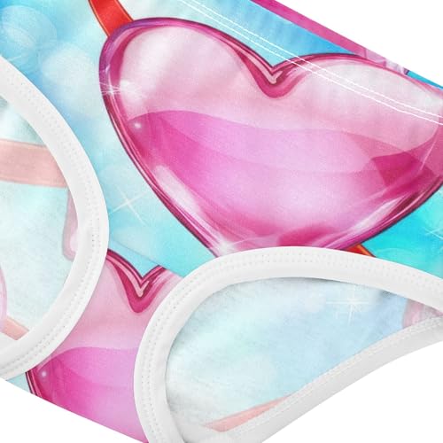 Glossy Pink Hearts Blue Toddler Girls Underwear 2t Cotton Girl Panties Cute Florals Briefs Undies Kids4