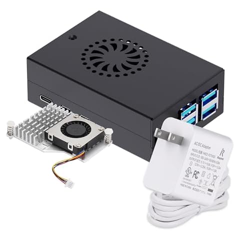 iRasptek Accessory Kit for Raspberry Pi 5 —— Metal Case with Active Cooler，Cable and 27W USB C Power Supply for Raspberry Pi 5 (Pi 5 Board not Included) Cover
