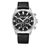 Police Herren Analog Quarz Uhr mit Leder Armband PEWJF2204207