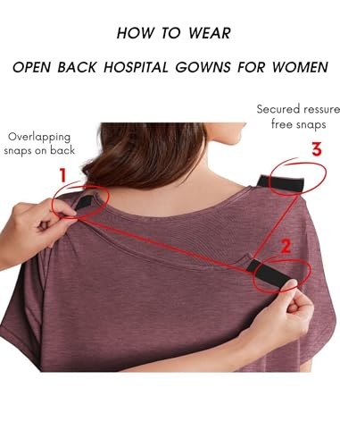 Image of Deyeek Hospital Gowns for Women Labor Delivery Shoulder Surgery Dress Adaptive Clothing Night Robes for Elderly Plus Size