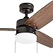 Prominence Home Reston, 42 Inch Modern Farmhouse LED Ceiling Fan with Light, Pull Chain, Dual Mounting Options, Dual Finish Blades, Reversible Motor - 51015-01 (Bronze)