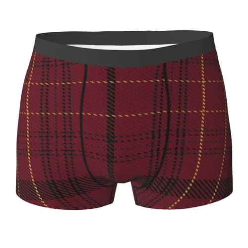 SHAOMABA Williams Of Wales Clan Family Tartan Cool, Breathable And Comfortable Fashionable Flat Corner Underwear Black
