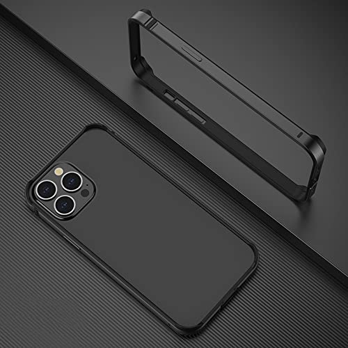 Coque iPhone 13 bumper en aluminium noir et TPU ultra slim pour protection arrière