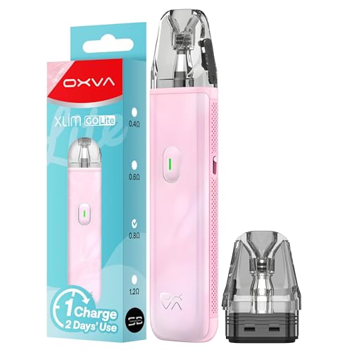 Image of Oxva Xlim Go Lite Vape Kit [Light Pink] - Available in 8 colours - Type-C Fast Charge, 1000mAh Battery, 30W Max, RGB Indicator - Compatible with Full Xlim Pod Range - No Nicotine